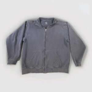 L.L.Bean Rugged Cotton Full Zip Sweatshirt  Jacket Navy XXLT Mens